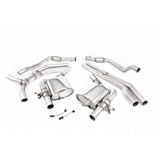 Milltek Sport výfukový systém cat-back bez rezonátoru (Race - hlasitější) pro Audi RS5 B9 2.9 V6 Turbo Sportback (bez OPF/GPF) 2018-2019, typ koncovek: oválné černé