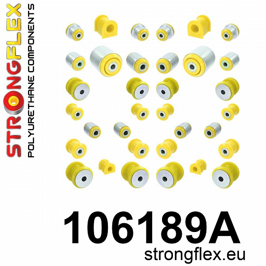 106189A: Strongflex Kompletní sada silentbloků pro zavěšení varianta SPORT 106189A: Strongflex Kompletní sada silentbloků pro zavěšení varianta SPORT