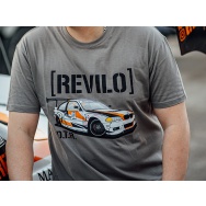 Revilo tričko D.T.R. s velkým oboustranným potiskem - šedé