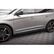 Maxton Design difuzory pod boční prahy pro Volvo XC60 Mk1 Facelift R-Design, černý lesklý plast ABS