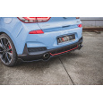 Maxton Design středový spoiler pod zadní nárazník s žebrováním pro Hyundai i30 N Mk3, černý lesklý plast ABS, hatchback