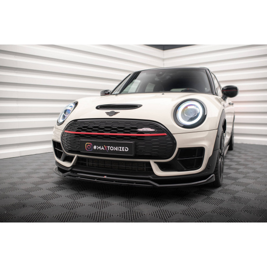 Maxton Design spoiler pod přední nárazník ver.2 pro Mini Clubman F54 Facelift John Cooper Works, černý lesklý plast ABS