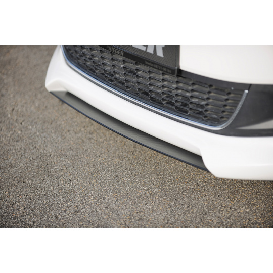 Rieger lipa pod přední nárazník Rieger pro Volkswagen Polo 6 6R 3-dvéř., 5-dvéř. před faceliftem, 04/09-01/14, plast ABS s povrchovou úpravou Carbon-Look