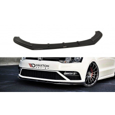 Maxton Design spoiler pod přední nárazník ver.1 pro Volkswagen Polo GTI Mk5 Facelift, černý lesklý plast ABS