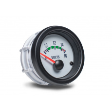 Autogauge palubní přístroj - voltmetr s bílým podkladem Autogauge palubní přístroj - voltmetr s bílým podkladem