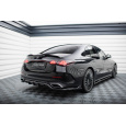 Maxton Design středový spoiler pod zadní nárazník s žebrováním pro Mercedes třída E W214/AMG-Line, černý lesklý plast ABS