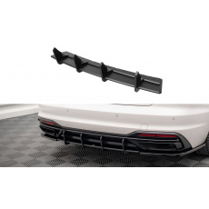Maxton Design "Street Pro" difuzor zadního nárazníku pro Audi A4 B9 FL, plast ABS bez povrchové úpravy, s červenou linkou Maxton Design "Street Pro" difuzor zadního nárazníku pro Audi A4 B9 FL, plast ABS bez povrchové úpravy, s červenou linkou