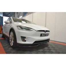Maxton Design spoiler pod přední nárazník ver.2 pro Tesla Model X Mk1, černý lesklý plast ABS