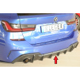 Rieger vložka zadního nárazníku pro BMW řada 3 G21 touring, plast ABS bez povrchové úpravy, pro orig. koncovky vlevo/vpravo (průměr 90 mm)