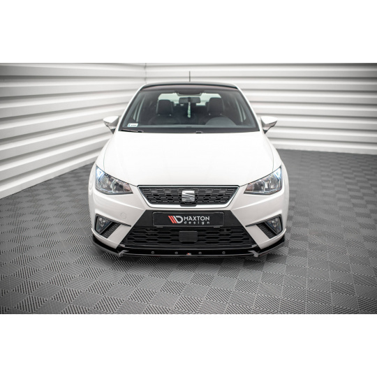 Maxton Design spoiler pod přední nárazník pro Seat Ibiza Mk5, černý lesklý plast ABS