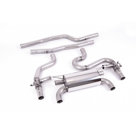 Milltek Sport výfukový systém cat-back GPF/OPF Back System - New Equal Length System - nejhlasitější pro BMW řada 2 M2 Competition Coupe (F87) 2018-2024, GT-90 dvojité titanově modré koncovky