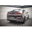 Maxton Design středový spoiler pod zadní nárazník s žebrováním v.2 pro BMW X6 G06 /M-Pack, černý lesklý plast ABS