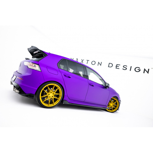 Maxton Design difuzory pod boční prahy ver.4 pro Volkswagen Golf R Mk8, Mk8 Facelift, černý lesklý plast ABS