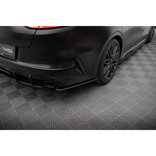 Maxton Design "Street Pro" boční difuzory pod zadní nárazník pro Kia Proceed Mk1 Facelift GT, plast ABS bez povrchové úpravy, s červenou linkou