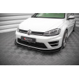 Maxton Design rohové spoilery pod přední nárazník pro Volkswagen Golf R Mk7, černý lesklý plast ABS