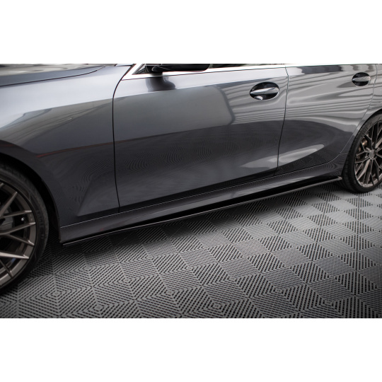 Maxton Design difuzory pod boční prahy pro BMW řada 3 G20 M-Pack, černý lesklý plast ABS