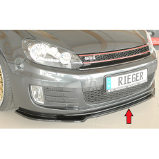 Rieger lipa pod přední nárazník pouze pro GTI / GTD pro Volkswagen Golf 6 GTI kabriolet, plast ABS lakovaný do černé lesklé barvy Rieger lipa pod přední nárazník pouze pro GTI / GTD pro Volkswagen Golf 6 GTI kabriolet, plast ABS lakovaný do černé lesklé barvy