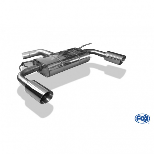 Fox Sportauspuff koncový tlumič výfuku s koncovkou 1x100 Typ 25 na obou stranách pro Volkswagen Beetle 16 2011- s motorem 1.2, s víceprv. ZN, R-Paket Fox Sportauspuff koncový tlumič výfuku s koncovkou 1x100 Typ 25 na obou stranách pro Volkswagen Beetle 16 2011- s motorem 1.2, s víceprv. ZN, R-Paket