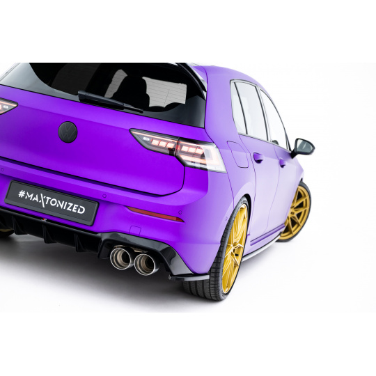 Maxton Design boční difuzory pod zadní nárazník ver.3 pro Volkswagen Golf R Mk8, černý lesklý plast ABS