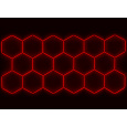Kompletní LED hexagonové svítidlo červené, rozměr: 17 elementů 504 x 238 cm