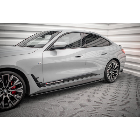 Maxton Design difuzory pod boční prahy ver.2 pro BMW řada 4 G26 M-Pack, černý lesklý plast ABS