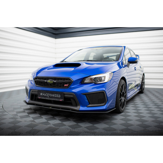 Maxton Design "Street Pro" spoiler pod přední nárazník pro Subaru Wrx STI Mk1 Facelift, plast ABS bez povrchové úpravy, s červenou linkou