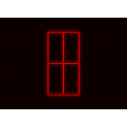 Kompletní LED čtyřhranné svítidlo červené, rozměr: 4 elementy 88 x 234 cm