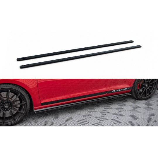 Maxton Design difuzory pod boční prahy pro Volkswagen Golf GTI Mk7, černý lesklý plast ABS, Clubsport