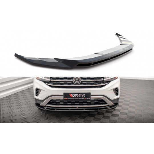 Maxton Design spoiler pod přední nárazník ver.2 pro Volkswagen Atlas Cross Sport Mk1, černý lesklý plast ABS