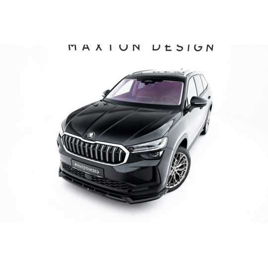 Maxton Design spoiler pod přední nárazník pro Škoda Kodiaq Mk2, černý lesklý plast ABS