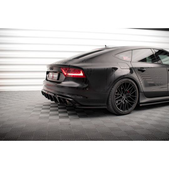 Maxton Design boční difuzory pod zadní nárazník pro Audi A7 C7, černý lesklý plast ABS, S-Line
