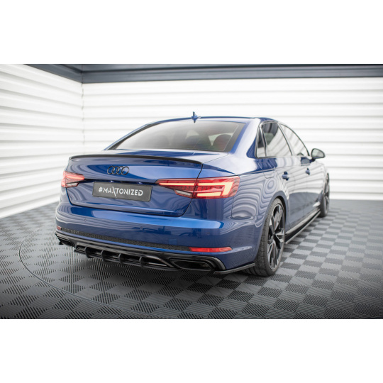 Maxton Design "Street Pro" difuzor zadního nárazníku pro Audi A4 B9 Competition, plast ABS bez povrchové úpravy, s červenou linkou