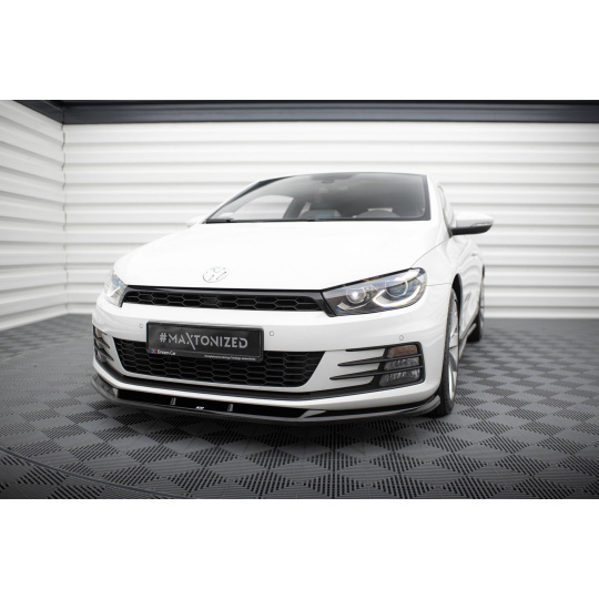 Maxton Design spoiler pod přední nárazník pro Volkswagen Scirocco Mk3 Facelift, černý lesklý plast ABS