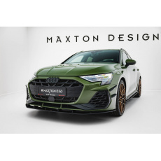 Maxton Design "Street Pro" spoiler pod přední nárazník pro Audi A3 8Y Facelift, plast ABS bez povrchové úpravy, S-Line / S-Line Sedan, s černou a červenou linkou Maxton Design "Street Pro" spoiler pod přední nárazník pro Audi A3 8Y Facelift, plast ABS bez povrchové úpravy, S-Line / S-Line Sedan, s černou a červenou linkou