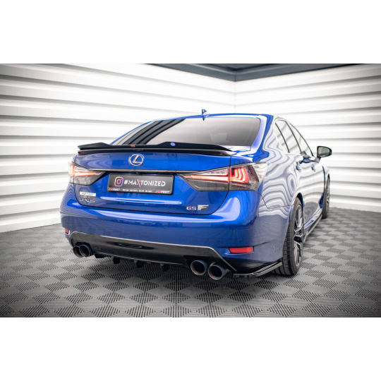 Maxton Design vložka zadního nárazníku pro Lexus GS F Mk4 Facelift, černý lesklý plast ABS