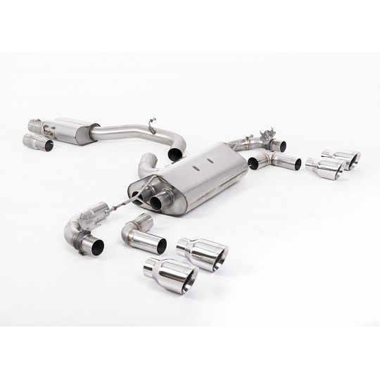 Milltek Sport výfukový systém cat-back 80mm / 3.15" Race s klapkami - s rezonátorem pro Volkswagen Golf Mk7.5 R 2.0 TSI 300PS (s GPF) - 80mm Race Systems 2019-2022, typ koncovek: GT-100 leštěné Milltek Sport výfukový systém cat-back 80mm / 3.15" Race s klapkami - s rezonátorem pro Volkswagen Golf Mk7.5 R 2.0 TSI 300PS (s GPF) - 80mm Race Systems 2019-2022, typ koncovek: GT-100 leštěné