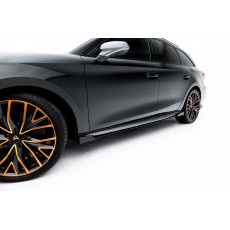 Maxton Design "Street Pro" difuzory pod boční prahy s křidélky pro Cupra Leon Mk1, Mk1 Facelift, plast ABS bez povrchové úpravy, Hatchback Aero, s červenou linkou