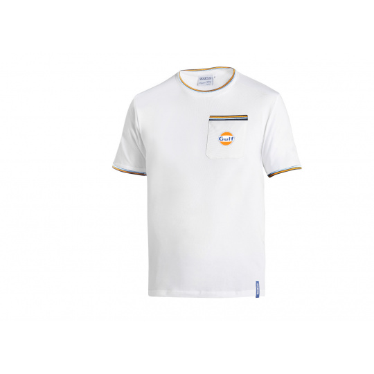 Sparco triko Gulf s náprsní kapsičkou, barva: bílá, velikost: M