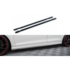 Maxton Design difuzory pod boční prahy ver.4 pro Volkswagen Golf R Mk7, černý lesklý plast ABS