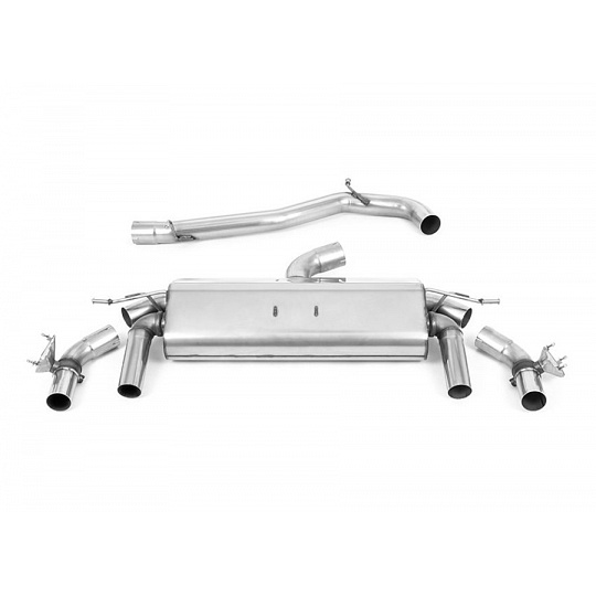 Milltek Sport výfukový systém cat-back GPF Back - bez rezonátoru (hlasitější) pro Volkswagen T-roc R 2.0TSI 300ps (MQB EVO modely s OPF/GPF) 2023-2024, typ koncovek: GT-100 leštěné