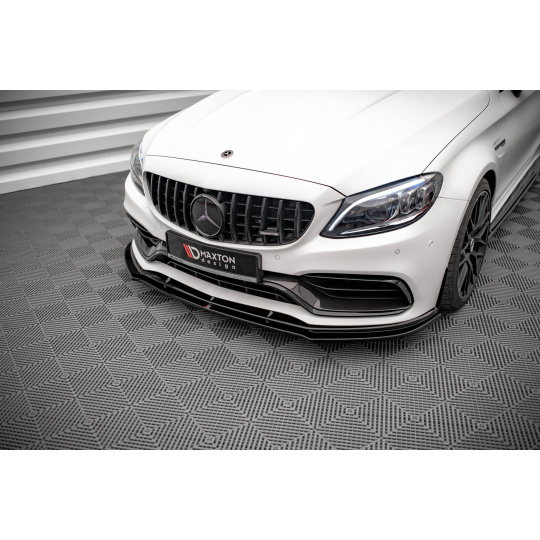 Maxton Design spoiler pod přední nárazník pro Mercedes třída C W205 Facelift/63 AMG/Coupe, černý lesklý plast ABS