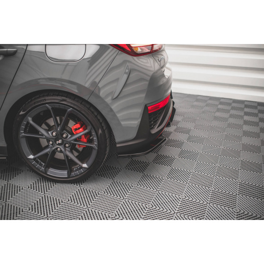 Maxton Design boční difuzory pod zadní nárazník ver.2 pro Hyundai i30 N MK3 Facelift, černý lesklý plast ABS