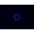 Kompletní LED hexagonové svítidlo modré, rozměr: 1 element 97 x 84 cm