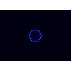 Kompletní LED hexagonové svítidlo modré, rozměr: 1 element 97 x 84 cm