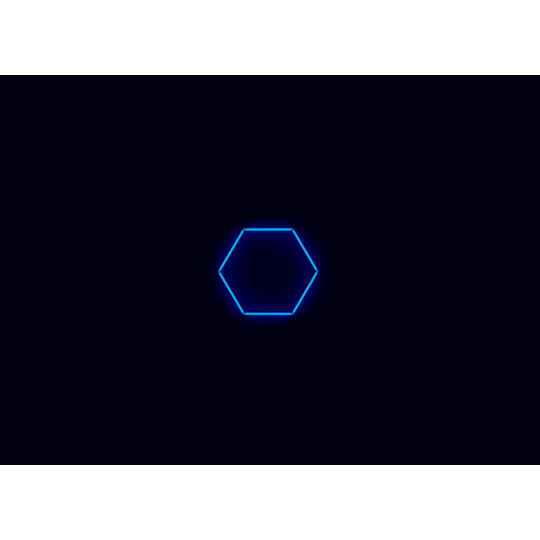 Kompletní LED hexagonové svítidlo modré, rozměr: 1 element 97 x 84 cm