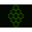 Kompletní LED hexagonové svítidlo zelené, rozměr: 9 elementů 246 x 386 cm