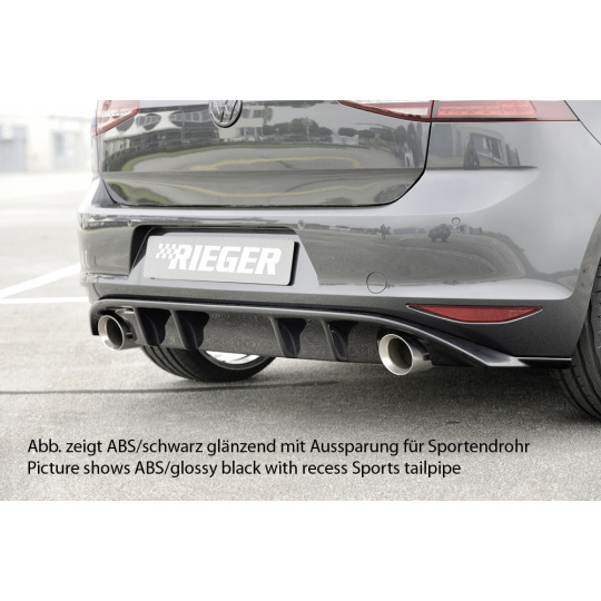 Rieger vložka zadního nárazníku pro Volkswagen Golf 7 GTI 3-dvéř., 5-dvéř. před faceliftem, plast ABS s povrchovou úpravou Carbon-Look