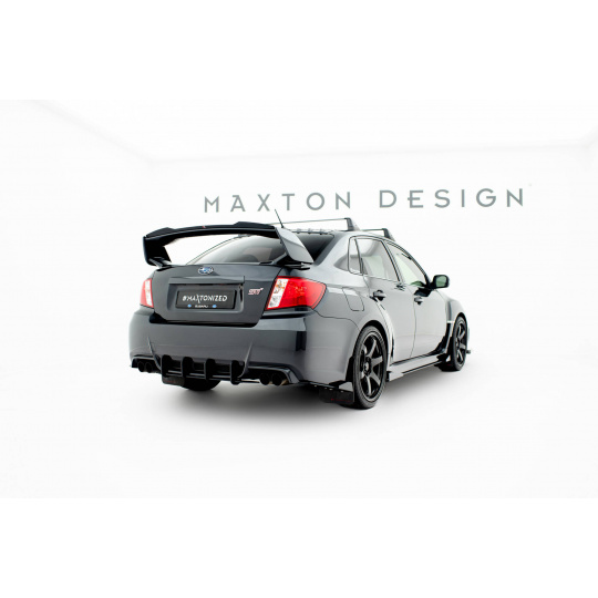 Maxton Design "Street Pro" difuzor zadního nárazníku pro Subaru Impreza WRX STi Mk3 Facelift, plast ABS bez povrchové úpravy, s červenou linkou