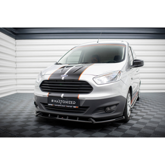 Maxton Design spoiler pod přední nárazník pro Ford Transit Courier Mk1, černý lesklý plast ABS