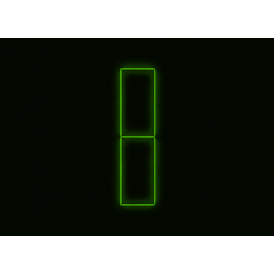 Kompletní LED čtyřhranné svítidlo zelené, rozměr: 2 elementy 44 x 234 cm